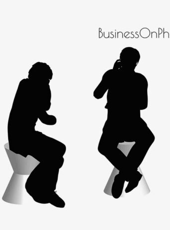 Illustration Of A Business Man On The Phone Pose In Silhouette Isolated On White : Stock Vector (Royalty Free) 017158