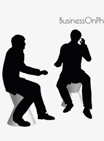 Illustration Of A Business Man On The Phone Pose In Silhouette Isolated On White : Stock Vector (Royalty Free) 017159
