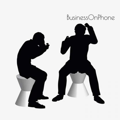 Illustration Of A Business Man On The Phone Pose In Silhouette Isolated On White : Stock Vector (Royalty Free) 017160