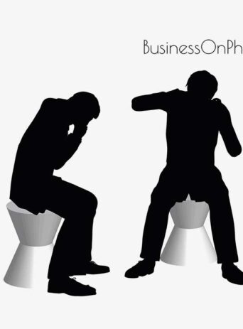 Illustration Of A Business Man On The Phone Pose In Silhouette Isolated On White : Stock Vector (Royalty Free) 017161