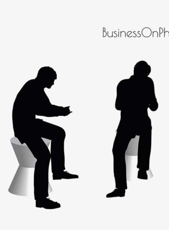 Illustration Of A Business Man On The Phone Pose In Silhouette Isolated On White : Stock Vector (Royalty Free) 017162
