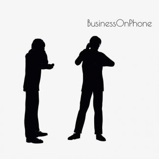 Illustration Of A Business Man On The Phone Pose In Silhouette Isolated On White : Stock Vector (Royalty Free) 017163