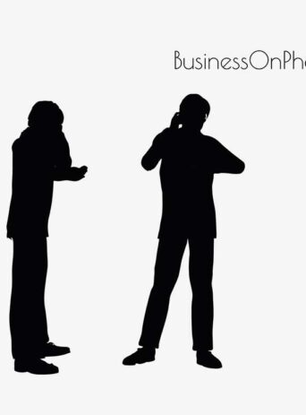Illustration Of A Business Man On The Phone Pose In Silhouette Isolated On White : Stock Vector (Royalty Free) 017163
