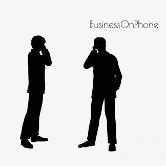 Illustration Of A Business Man On The Phone Pose In Silhouette Isolated On White : Stock Vector (Royalty Free) 017164