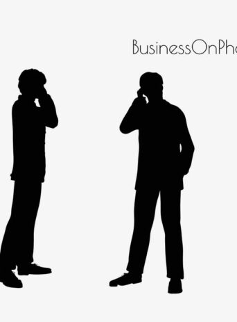 Illustration Of A Business Man On The Phone Pose In Silhouette Isolated On White : Stock Vector (Royalty Free) 017164