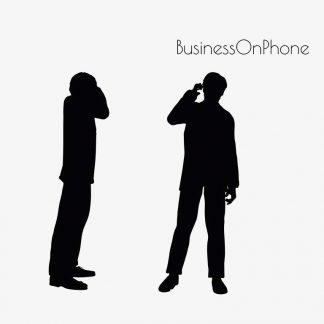 Illustration Of A Business Man On The Phone Pose In Silhouette Isolated On White : Stock Vector (Royalty Free) 017165