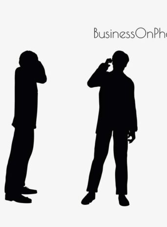 Illustration Of A Business Man On The Phone Pose In Silhouette Isolated On White : Stock Vector (Royalty Free) 017165
