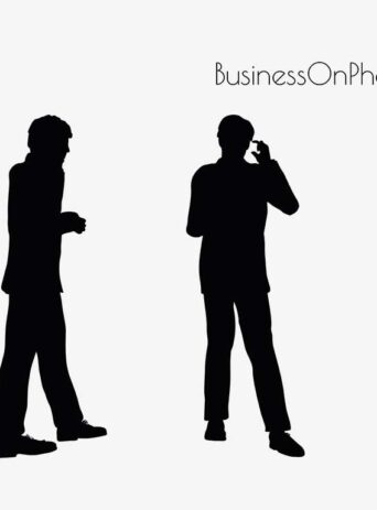 Illustration Of A Business Man On The Phone Pose In Silhouette Isolated On White : Stock Vector (Royalty Free) 017166