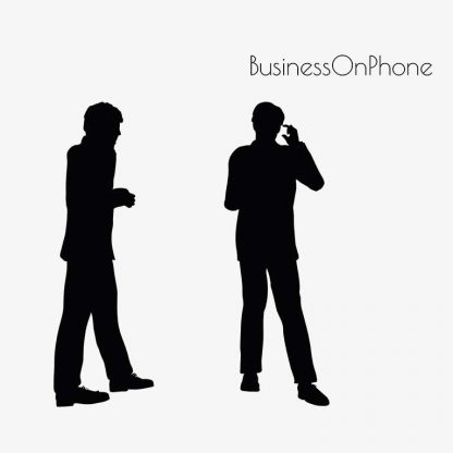 Illustration Of A Business Man On The Phone Pose In Silhouette Isolated On White : Stock Vector (Royalty Free) 017166