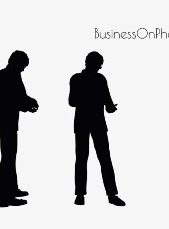 Illustration Of A Business Man On The Phone Pose In Silhouette Isolated On White : Stock Vector (Royalty Free) 017167