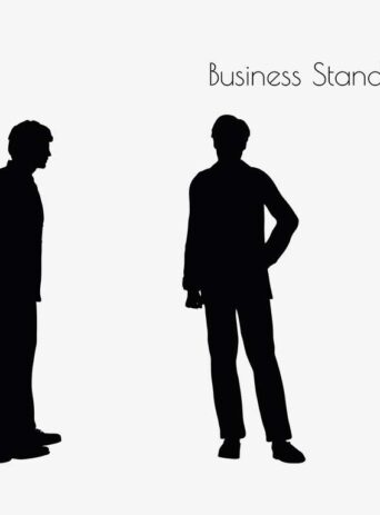 Illustration Of A Business Man Standing Pose In Silhouette Isolated On White : Stock Vector (Royalty Free) 017169
