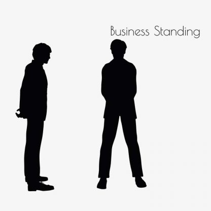 Illustration Of A Business Man Standing Pose In Silhouette Isolated On White : Stock Vector (Royalty Free) 017170