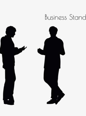 Illustration Of A Business Man Standing Pose In Silhouette Isolated On White : Stock Vector (Royalty Free) 017171