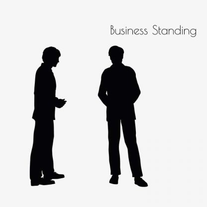 Illustration Of A Business Man Standing Pose In Silhouette Isolated On White : Stock Vector (Royalty Free) 017172