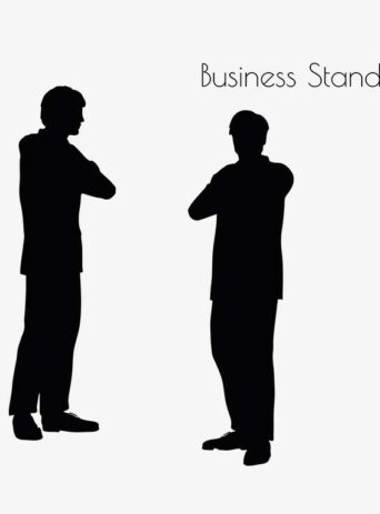 Illustration Of A Business Man Standing Pose In Silhouette Isolated On White : Stock Vector (Royalty Free) 017173