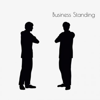 Illustration Of A Business Man Standing Pose In Silhouette Isolated On White : Stock Vector (Royalty Free) 017174