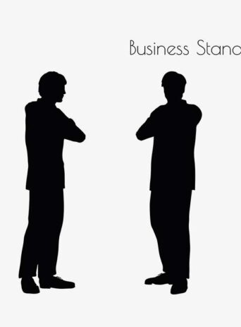 Illustration Of A Business Man Standing Pose In Silhouette Isolated On White : Stock Vector (Royalty Free) 017174