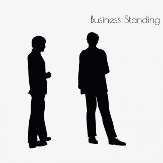 Illustration Of A Business Man Standing Pose In Silhouette Isolated On White : Stock Vector (Royalty Free) 017175