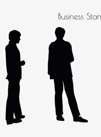 Illustration Of A Business Man Standing Pose In Silhouette Isolated On White : Stock Vector (Royalty Free) 017175