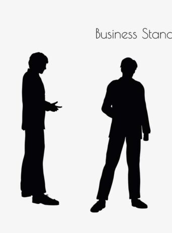 Illustration Of A Business Man Standing Pose In Silhouette Isolated On White : Stock Vector (Royalty Free) 017176