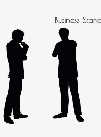 Illustration Of A Business Man Standing Pose In Silhouette Isolated On White : Stock Vector (Royalty Free) 017177