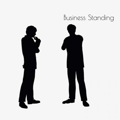 Illustration Of A Business Man Standing Pose In Silhouette Isolated On White : Stock Vector (Royalty Free) 017177