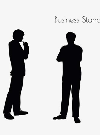 Illustration Of A Business Man Standing Pose In Silhouette Isolated On White : Stock Vector (Royalty Free) 017178
