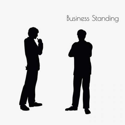 Illustration Of A Business Man Standing Pose In Silhouette Isolated On White : Stock Vector (Royalty Free) 017178