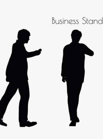 Illustration Of A Business Man Standing Pose In Silhouette Isolated On White : Stock Vector (Royalty Free) 017179
