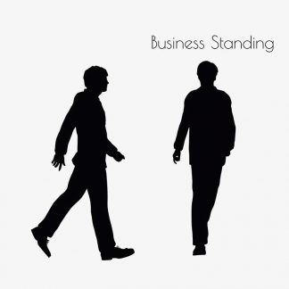 Illustration Of A Business Man Standing Pose In Silhouette Isolated On White : Stock Vector (Royalty Free) 017180