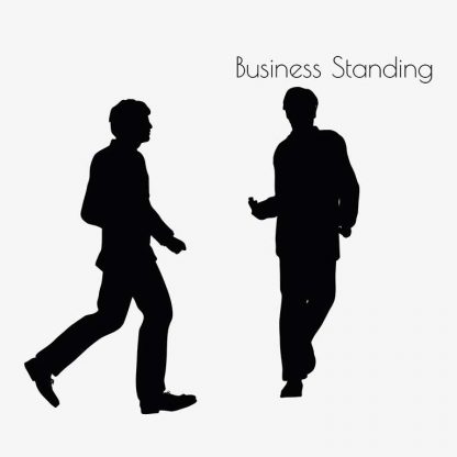 Illustration Of A Business Man Standing Pose In Silhouette Isolated On White : Stock Vector (Royalty Free) 017181