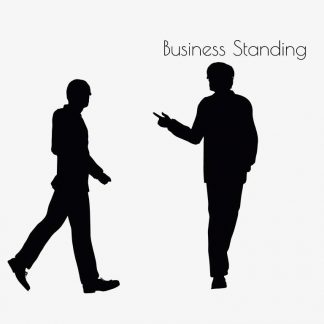 Illustration Of A Business Man Standing Pose In Silhouette Isolated On White : Stock Vector (Royalty Free) 017182