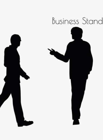 Illustration Of A Business Man Standing Pose In Silhouette Isolated On White : Stock Vector (Royalty Free) 017182