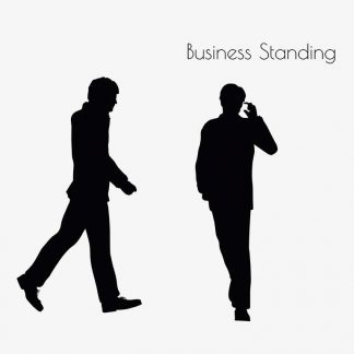 Illustration Of A Business Man Standing Pose In Silhouette Isolated On White : Stock Vector (Royalty Free) 017183