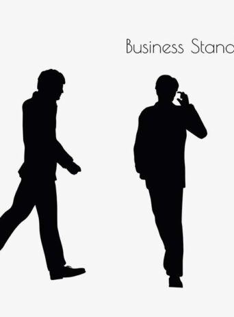 Illustration Of A Business Man Standing Pose In Silhouette Isolated On White : Stock Vector (Royalty Free) 017183