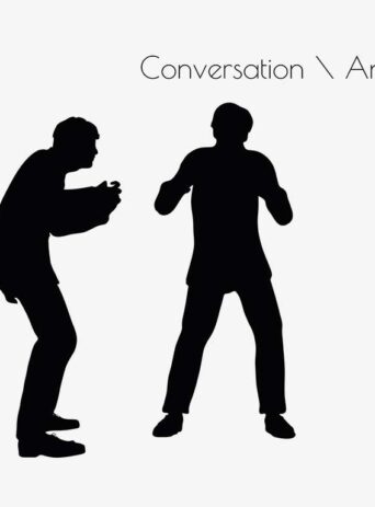 Illustration Of A Business Man Angry Conversation Pose In Silhouette Isolated On White : Stock Vector (Royalty Free) 017187