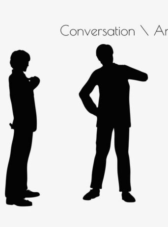 Illustration Of A Business Man Angry Conversation Pose In Silhouette Isolated On White : Stock Vector (Royalty Free) 017188