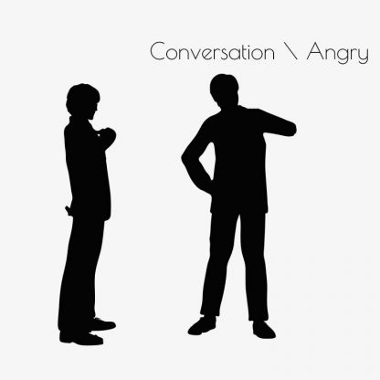 Illustration Of A Business Man Angry Conversation Pose In Silhouette Isolated On White : Stock Vector (Royalty Free) 017188