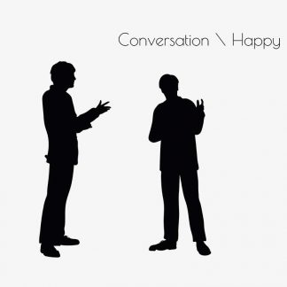 Illustration Of Conversation Happy Talk Pose In Silhouette Isolated On White : Stock Vector (Royalty Free) 017193