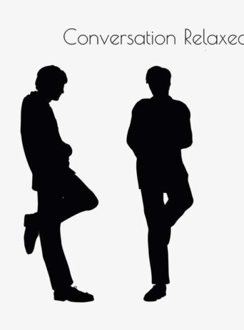 Illustration Of A Businessman Conversation Relaxed Talk Pose In Silhouette Isolated On White : Stock Vector (Royalty Free) 017199