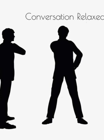 Illustration Of A Businessman Conversation Relaxed Talk Pose In Silhouette Isolated On White : Stock Vector (Royalty Free) 017200