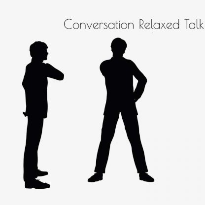 Illustration Of A Businessman Conversation Relaxed Talk Pose In Silhouette Isolated On White : Stock Vector (Royalty Free) 017200