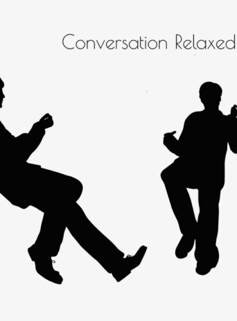 Illustration Of A Businessman Conversation Relaxed Talk Pose In Silhouette Isolated On White : Stock Vector (Royalty Free) 017201