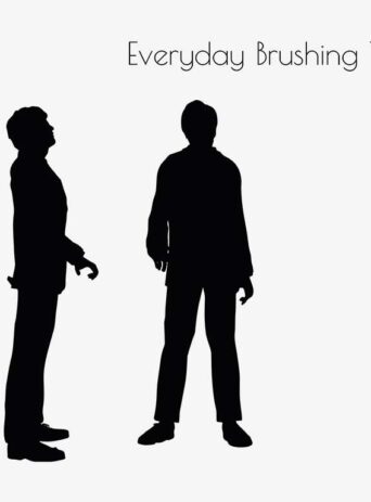Illustration Of A Man Everyday Brushing Teeth Pose In Silhouette Isolated On White : Stock Vector (Royalty Free) 017205