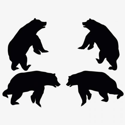 Illustration Of A Bear Standing Pose In Silhouette Isolated On White : Stock Vector (Royalty Free) 017630