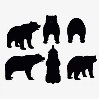 Illustration Of A Bear Standing Pose In Silhouette Isolated On White : Stock Vector (Royalty Free) 017632