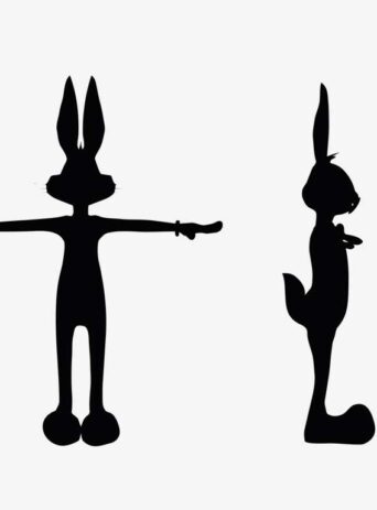 Illustration Of A Cartoon Bunny Pose In Silhouette Isolated On White : Stock Vector (Royalty Free) 017633