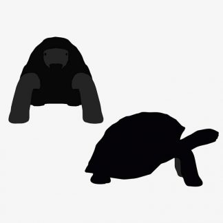 Illustration Of A Turtle Tortoise Standing Pose In Silhouette Isolated On White : Stock Vector (Royalty Free) 017635