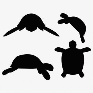 Illustration Of A Turtle Tortoise Standing Pose In Silhouette Isolated On White : Stock Vector (Royalty Free) 017636