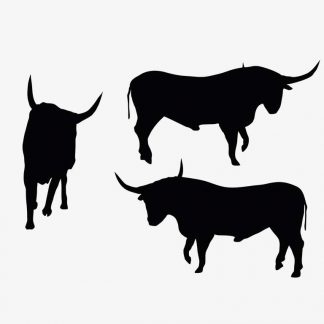 Illustration Of A Bull Standing Pose In Silhouette Isolated On White : Stock Vector (Royalty Free) 017637